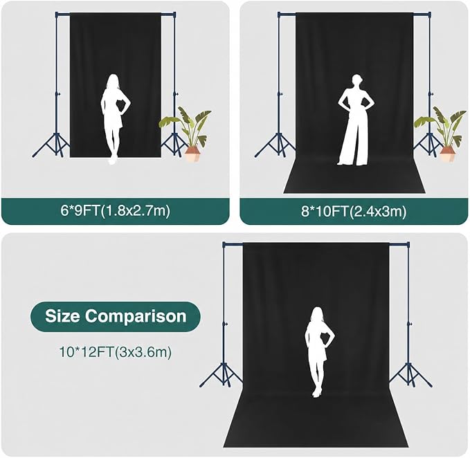 Kate 8ft×10ft Black Photography Backdrop for Studio Portraits and Video | Solid Black Cloth For Portraits, Product Photos, Videos, Streaming, Interviews, Parties And Studio Shoots - Image 5
