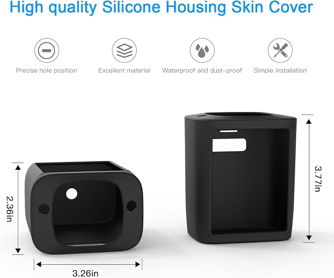 HOLACA Protective Silicone Cover Skin for eufy SoloCam S220 Camera (1 Pack) | Black, Anti-Scratch, Perfect fit, Outdoor Hidden, Extra Protection, Does not affect the camera interface - Image 2