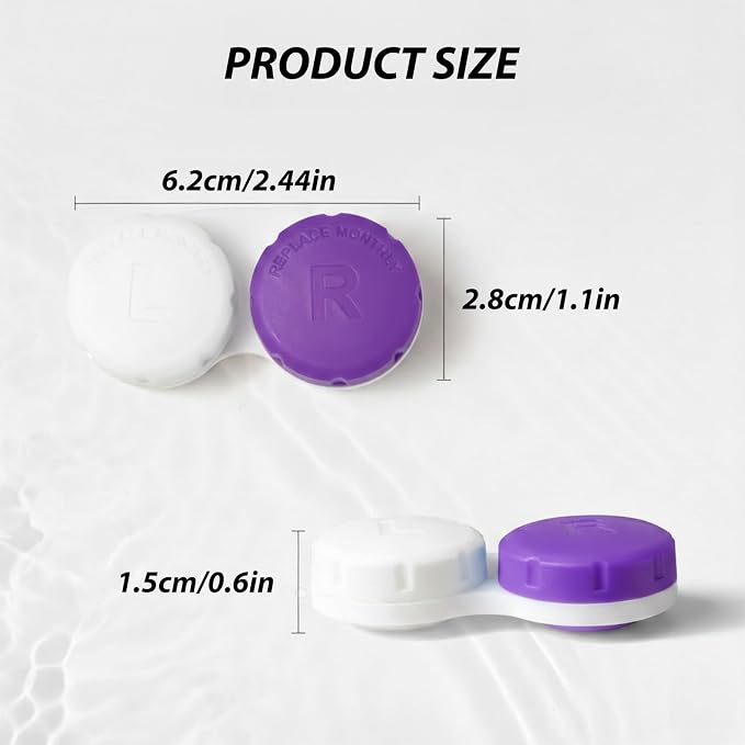 12 Pack Contact Lens Case, Portable Contact Case for Travel Outdoor Home Office Dormitory and Daily Use,Colorful(White,Purple) - Image 2