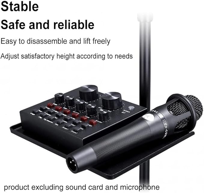 Microphone Stand Tray Mount Clamp on Rod Holders, Microphone Stand Desk with 9.44" X 6.88" for Stage, Music Sheet, Live Streaming, Recording (Stand NOT Included) Wholesale Items for Boutique - Image 6