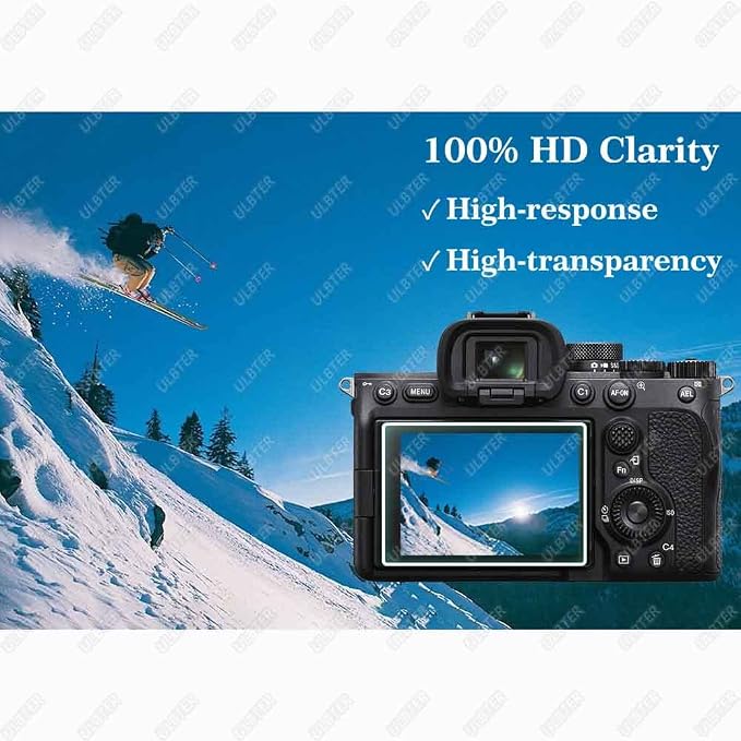ULBTER Screen Protector for Sony Alpha A7 IV A7IV A74 [3+2 Pack] | 3 PCS A7M4 7 IV Tempered Glass Cover + 2 Hot Shoe Cover 0.3mm 9H Hardness Anti-Scrach Anti-Bubble - Image 5