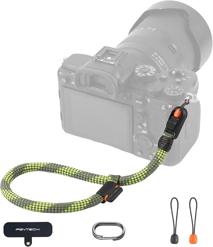 PGYTECH Rope Camera Wrist Strap Slim Outdoor Style, Quick Release | Adjustable Camera Hand Strap Safety for Sony/Nikon/Canon Compact Cameras/Mirrorless/Phone, Anti-Drop, Wilderness Green by PGYTECH-US
