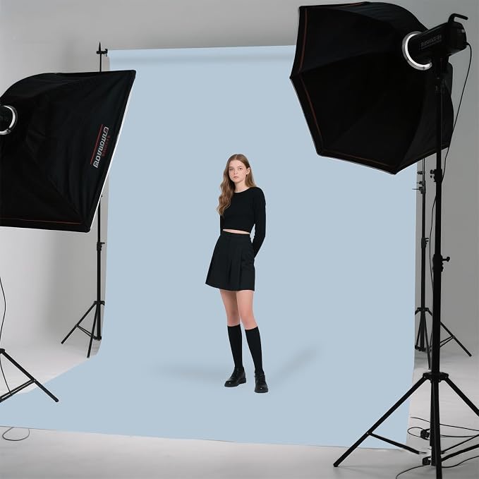 Dusty Blue Photo Backdrop for Photoshoot Background Photography 7x10ft | Polyester, Studio, Blue Aura, Portrait Streaming Video Shooting - Image 4