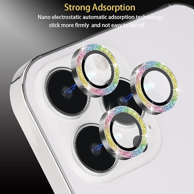 Camera Protector for iPhone 16 Pro/16 Pro Max, Glitter Colorful | Tempered Glass, Auto-align Tray, Easy Installation, Case Friendly, Anti-Scratch, HD Clear, Ultra Slim - Image 4