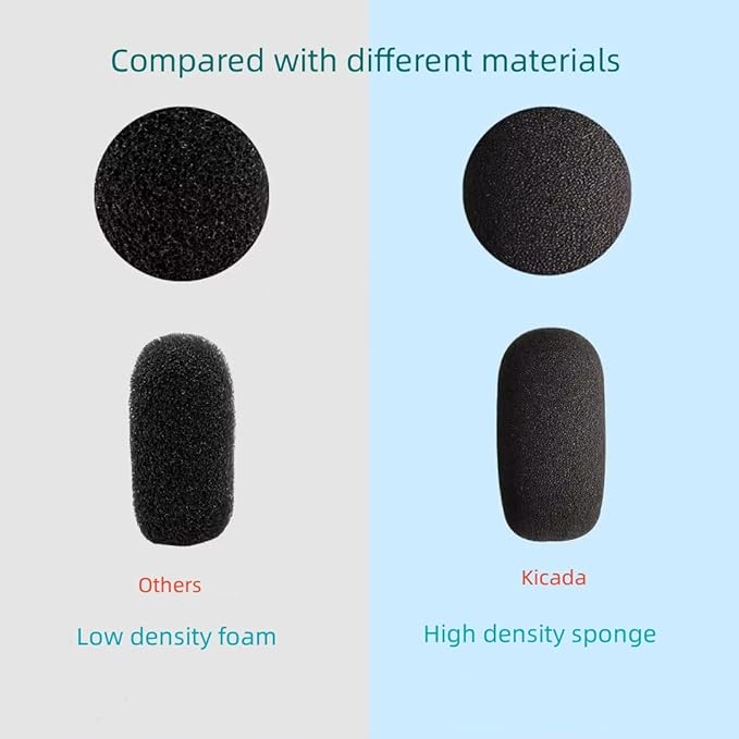 12 Pieces Foam Windscreen for Headset Microphone, 0.2" Diameter Microphone Pop Filter Windscreen Mic Cover High Density Mini Foam Cover Shield Protection Foam Replacement for Headset Mic(Black) - Image 4