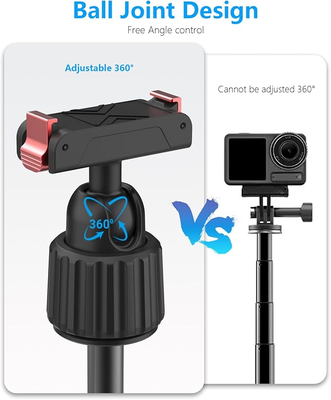 40cm/15.75" Selfie Stick Tripod Stand for Osmo Nano Action 6 with Magnetic Quick Release Adapter, 360 Mini Extension Rod Extended Pole Handle Grip Monopod for DJI Nano Osmo 6 Accessories - Image 4