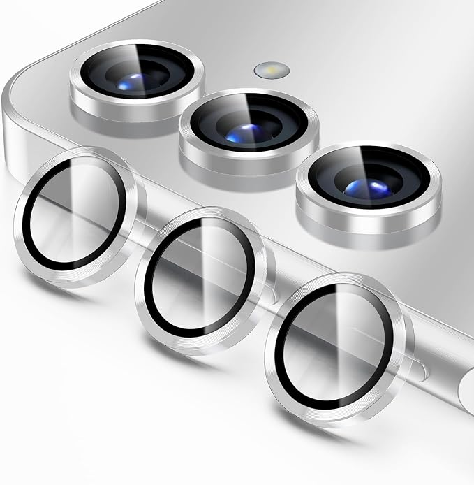 Korecase Galaxy S25 Camera Lens Protector Clear | 9H Tempered Glass, Anti Scratch, Shockproof, Metal Ring by Korecase