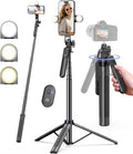 Yeaki 71" Phone Tripod,Tripod for iPhone with Fill Light and Rechargeable Remote,Aluminum Selfie Stick Phone Stand Compatible with Cell Phone/Camera/Ring Light/DJI/GoPro by YEAKI