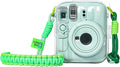 Clear Camera Case for Fujifilm Instax Mini 13, Green Camera Strap | Protective Cover with Anti-Accidental Shutter, 4 Composition Cards, Photo Storage Holds 10 Films,Clear Hard Shell, No Camera by Huemate