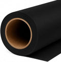 Yizhily Jet Black Seamless Paper Backdrop, 53 in x 32.8 ft | Headshots; portrait photography; product shoots; creative sets; small studio photoshoots by YizhilySeamlessBackgroundPaper