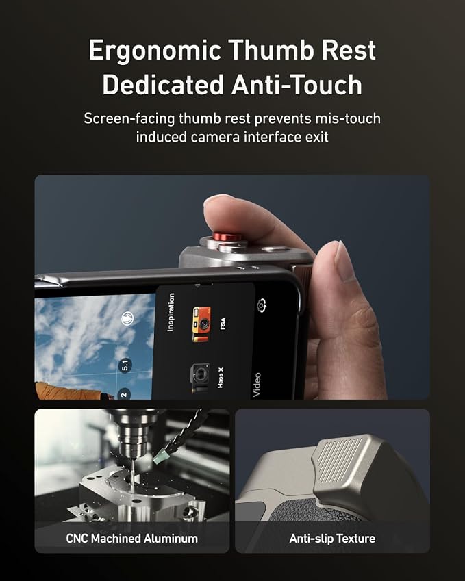 TELESIN Phone Camera Master Grip Kit for Samsung Galaxy S26 Ultra | with 10X Flash 2in1/ND16 Filter/Phone Case,Magnetic Wireless Charging for S26 Ultra, AI Filters DSLR Style Grip Handle Holder - Image 8