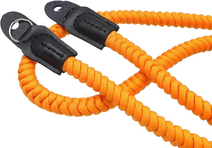 Paracord Camera Strap Long Camera Neck Shoulder Strap for SLR DSLR Digital Mirrorless Cameras 47inch/120cm Orange - Image 3