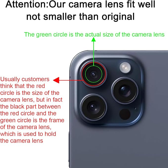 2 Set Back Rear Camera Lens Glass Replacement for iPhone 15 Pro with Reparing Toolkit - Image 8