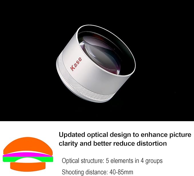 Kase HD Master Macro Lens for iPhone 17 16 15 14 13 12 Samsung Pixel Android, Macro Photography Phone Camera Lens Attachment, Long Shoot Distance 40-85mm - Image 3