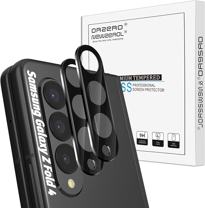 Orzero (2 Pack) Camera Lens Protector Compatible for Samsung Galaxy Z Fold 4 5G, Protector de Cámera Tempered Glass 9 Hardness HD Anti-Scratch Bubble-Free by JumpIntoOrzeroLet%E2%80%99sExploreLikeNeverBefore