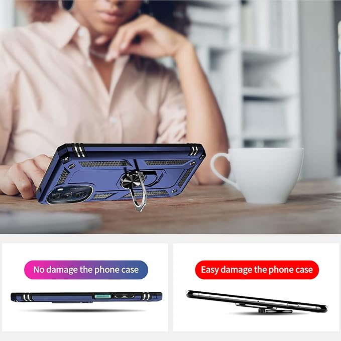 for Moto G 5G 2022 Case, Motorola Moto G 5G Case with HD Screen Protector, [Military Grade 16ft. Drop Tested] Ring Shockproof Protective Phone Case for Motorola G 5G 2022,Blue - Image 5