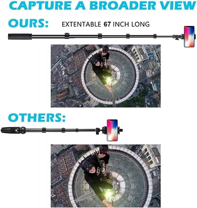 Wireless Tripod Selfie Stick Compatible with Samsung Galaxy S22 S23 S24 S25 Ultra Plus, A16 A35 - Monopod Remote Shutter Built-in Self-Portrait Extendable - Image 7