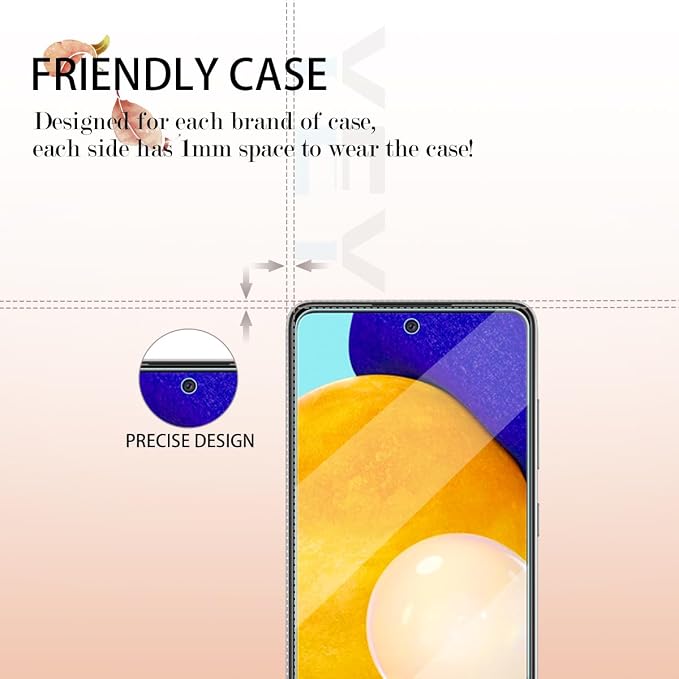 Galaxy A52 HD Clear Tempered Glass Screen Protector + Camera Lens Protectors, [2+2 Pack] [3D Glass] [Anti-Glare] [Bubble-Free] Screen Protector Glass For Samsung Galaxy A52 5G - Image 5