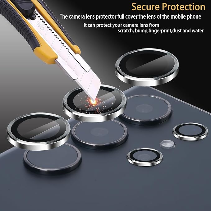 Camera Lens Protector for Samsung Galaxy S24 Ultra, Silver | Tempered Glass, Auto-align Tray, Easy Installation, Case Friendly, Anti-Scratch, HD Clear, Ultra Slim - Image 2