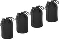 PATIKIL 4 Pcs 3.7" ID x 7.1" H Neoprene Lens Pouch Bag for DSLR Camera Lens, Black by PATIKIL