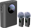 S67 Voice Amplifier Wireless Microphone Dual for Teachers Classroom Rechargeable, Mini Lavalier Lapel Mic, Portable Speaker PA System with LED Display for Class, Tour Guide, Coaches, Black by ZERFUN