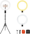 NEEWER 12" Selfie Ring Light with App Control/Remote/Tripod Stand, 3200mAh LED Bi Color CRI95 2900K-7000K Ringlight Circle Lighting Compatible with iPhone Vlog Makeup Studio Video Recording, RB12B by Neewer