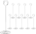 Table Number Holders, 10PCS Place Card Holder, Photo Holder (8.7" Silver) | Picture Holder, Card Stand Name Menu Clips, Large Size Table Sign Card Holder for Centerpieces Wedding Birthday Party by Hoewina