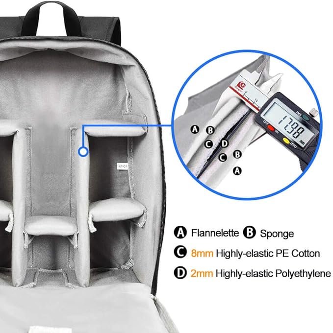 CADeN Camera Backpack Bag Professional for DSLR/SLR Mirrorless Camera Waterproof, Camera Case Compatible for Sony Canon Nikon - Image 3