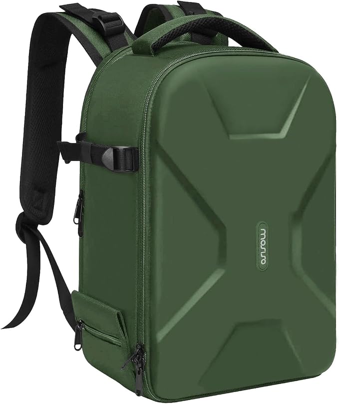 MOSISO Camera Backpack, DSLR/SLR/Mirrorless Photography Camera Bag | Waterproof Hardshell Bag with Insert&Tripod Holder&Laptop Compartment Compatible with Canon/Nikon/Sony, Army Green by MOSISO