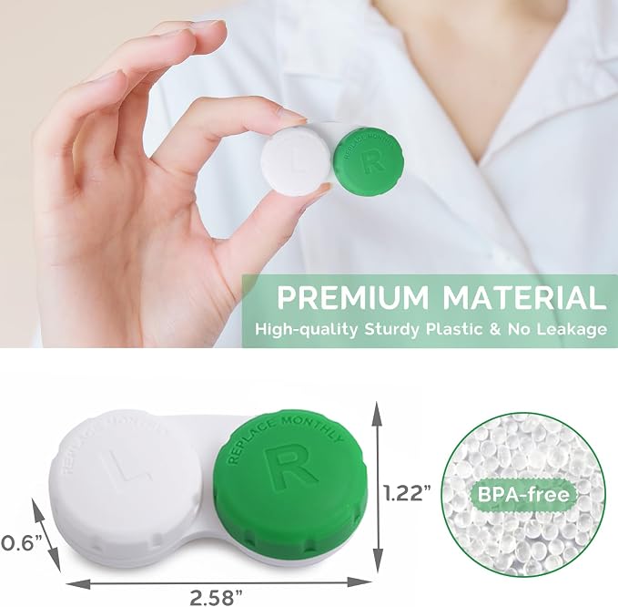 DEWSENSI Contact Lens Case, 12 Pack Colorful Empty Contact Lens Cases Box Holder Container for Storage, Travel, Daily Home Use - Image 2