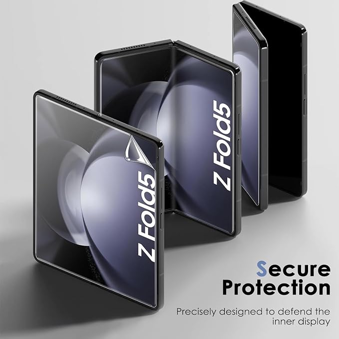 Fotbor [3+3+3Pack] for Samsung Galaxy Z Fold 5 screen Protector, Inner Screen Flexible Film + Back Screen Protector Tempered Glass + [1 Set] Camera Lens Protector, Z Fold 5 Accessories(Clear, Z Fold 5) - Image 9