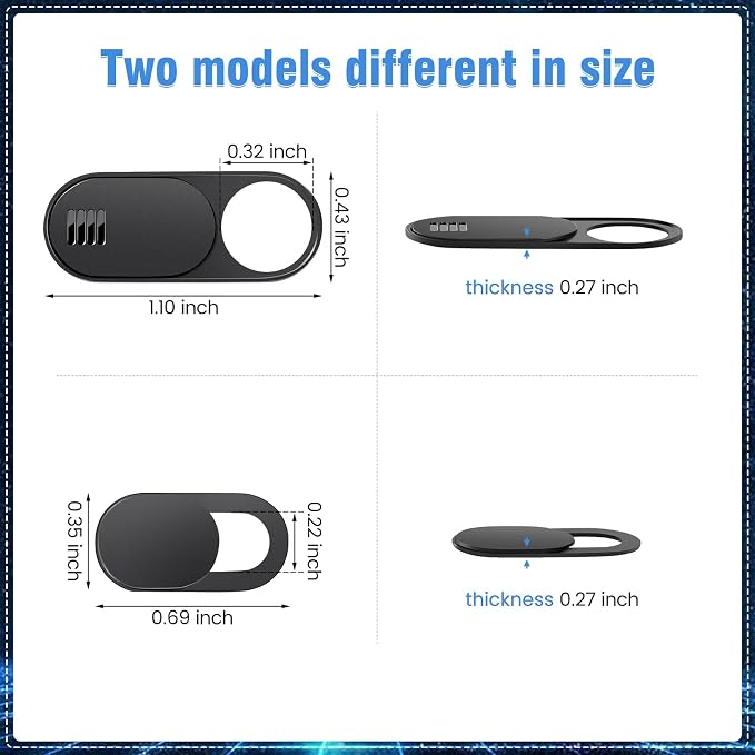 Laptop Camera Cover Slide,3 Large+3 Small Ultra Thin Webcam Cover Blocker | Web cam cover for Laptop,Computer,Tablet,Apple Devices and Tesla Model 3/Y Interior Cabin Camera, Protect Your Web Privacy - Image 4