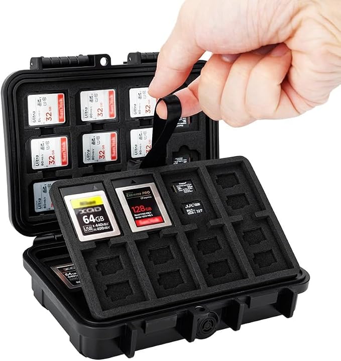 114 Slots IP67 Waterproof Memory Card Holder for SD XQD CFexpress Type-B | 114-slot large capacity, holds 76 Micro SD, 22 SD & 16 CFexpress Type-B/XQD cards, shockproof, photographer outdoor use - Image 8