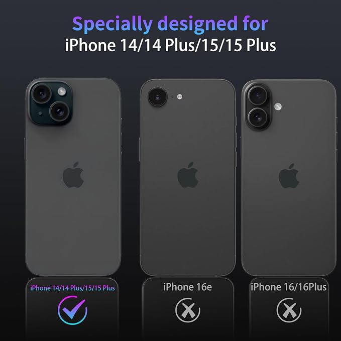 Camera Lens Protector for iPhone 14 / iPhone 14 Plus,1 Pack | Tempered Metal Glass Camera Cover Film,HD Clear,Anti-Scratch Lens Screen Protector Film,Case Friendly,Black Titanium - Image 2