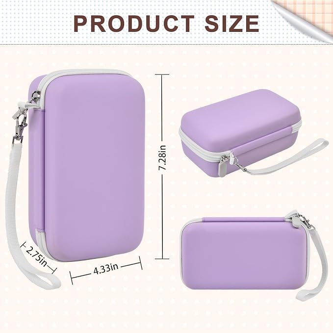 Kids Instant Print Camera Case for DYLANTO for ESOXOFFORE Cameras | Portable Digital Camera Case Organizer for ETIKEZ for YTETCN for DUDUDRAGON with Pocket for Accessories (Box Only)-Purple - Image 8