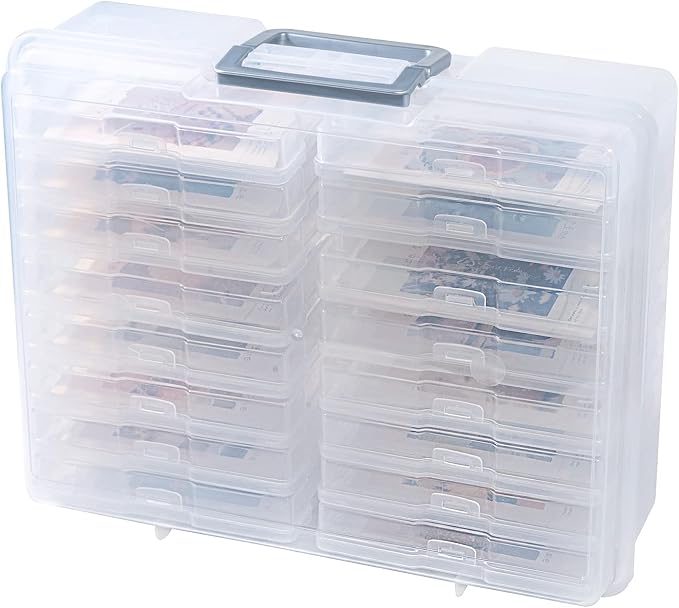 novelinks Photo Storage Box and 16 Inner 4" x 6" Photo Storage Containers | 1Pack Clear, Photo Albums 4x6 Pictures, Photo Organizers and Storage, Card Game Storage, Task Boxes for Special Education - Image 2