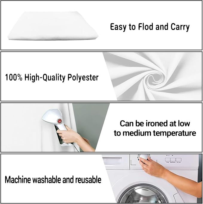 White Photography Backdrop for Photoshoot, Fabric 10x10ft | Polyester Studio Photo Backgrounds, Non Reflective, Easy to Hang, for Portrait Shoot, Product, Party Decor, Video Creation - Image 7