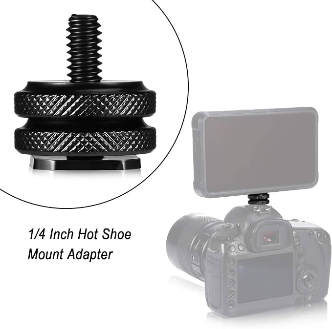 Weewooday 8 Pack Hot Shoe Adapter Kit, 1/4"-20 Cold Shoe Mount & Flash Stand Mount Set for DSLR Camera Rig, Tripod, Microphone, LED Light, Monitor - Image 2