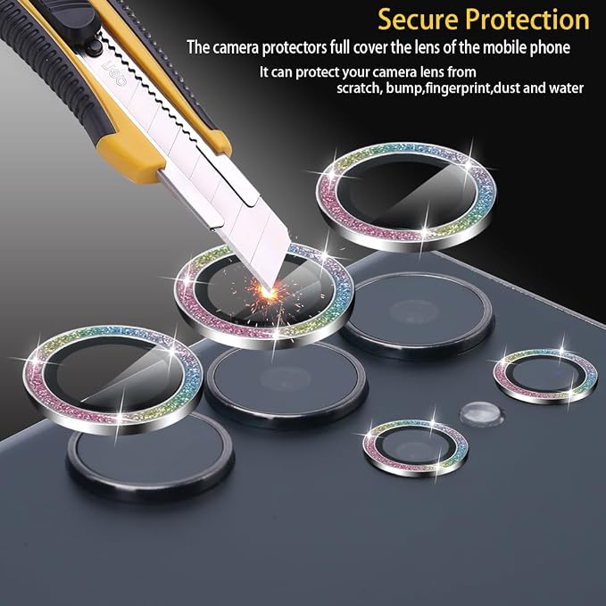 Camera Protector for Samsung Galaxy S24 Ultra, Glitter Colorful | Tempered Glass, Auto-align Tray, Easy Installation, Case Friendly, Anti-Scratch, HD Clear, Ultra Slim - Image 2