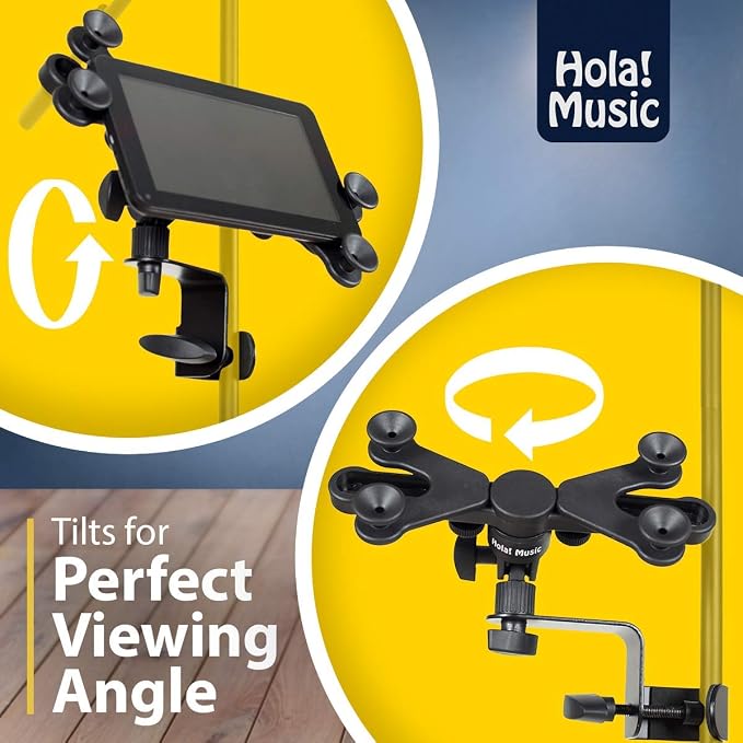 Pack of 2 Tablet Holder - Hola! Music Microphone Music Stand Tablet/Smartphone Holder Mount - Fits Devices from 6 to 15 Inch - Image 5