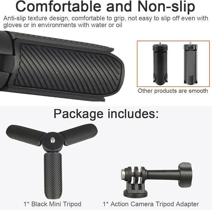 Mini Tripod for DJI OSMO Pocket 4/3, Portable Handheld Tripod Handle Grip Self Stick Desk Tabletop Stand Mount with 1/4 Screw for DJI OSMO NANO Action 6 5 Pro 4/Gopro13 12/Insta360 X5 X4 Ace Pro/AKASO - Image 2