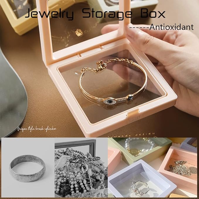 6 PCS 3D Floating Frame Display Holder Stands, Coins Display Case Travel Portable PE Film Jewelry Storage Box Transparent Display Organizer for Challenge Coins, AA Medallions, Gems 2.7/4.33 IN (2.7in) - Image 3