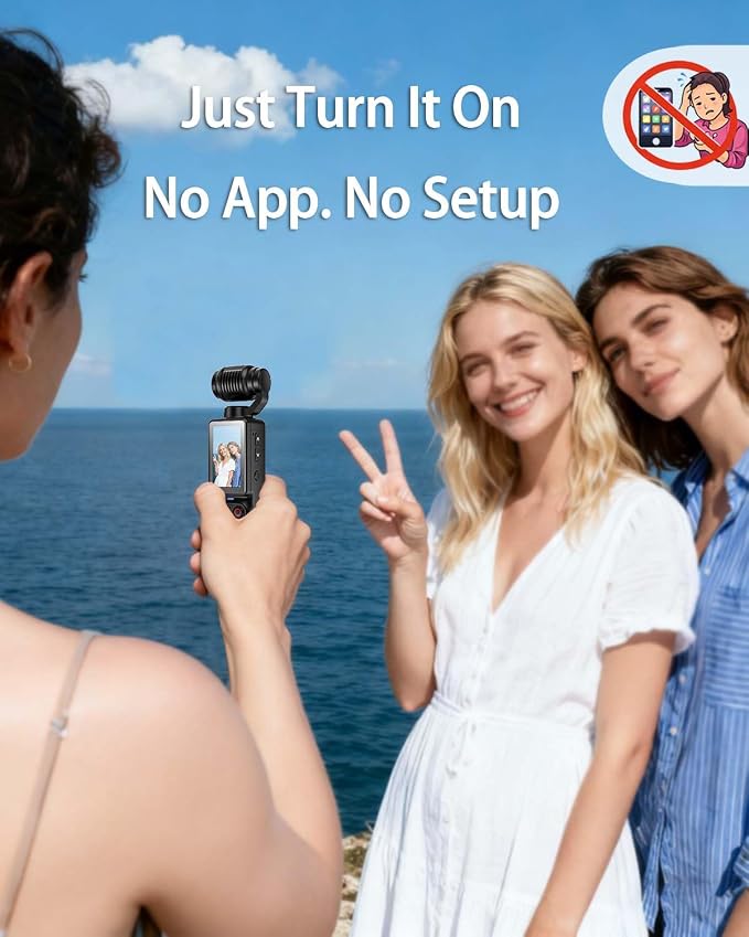 Vlogging Camera, Mini Camcorder, Portable Handheld Video Camera | Mini camcorder with 180° rotating lens, 7-hour battery, 32GB card, one-button recording for travel and daily moments - Image 3