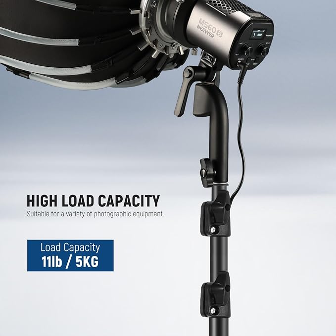 NEEWER Light Stand with 180° Reversible Legs, 70"/178cm Portable Travel Tripod Stand 1/4" Screw & 5/8" Stud for Indoor Outdoor Photography Speedlite Strobe Ring Light Softbox, ST178B, Black - Image 4