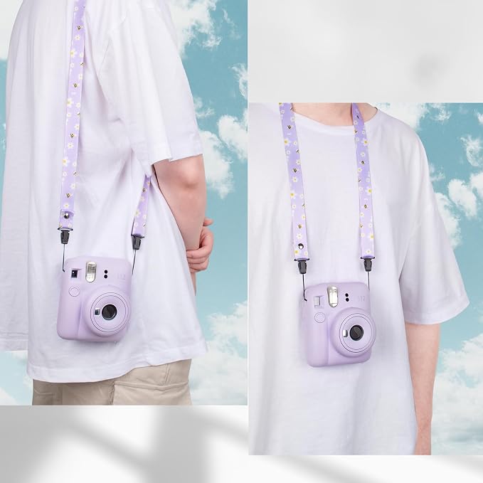 VOVMOEYA Camera Strap,Cute Camera Lanyard Neck Strap,iPad Strap,Cute Camera Strap for Fujifilm mini Camera Kodak Smile + Smile plus,purple - Image 3