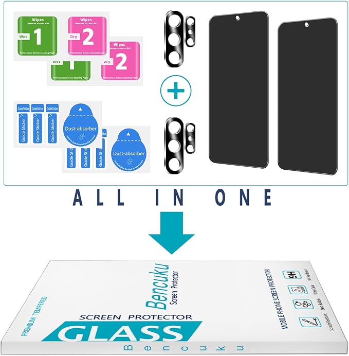 Privacy Screen Protector for Galaxy S26 Ultra Tempered Glass | Fingerprint ID Compatible, Anti Spy, Anti Scratch, Bubble Free, 2 Pack - Image 7