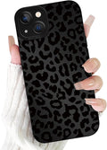 Cute Black Cheetah Print Phone Case for iPhone 13 6.1" | Aesthetic Leopard Pattern Design Cover Full Camera Lens Protective Shockproof Soft Slim TPU Funda for Men Women Girls by Unknown