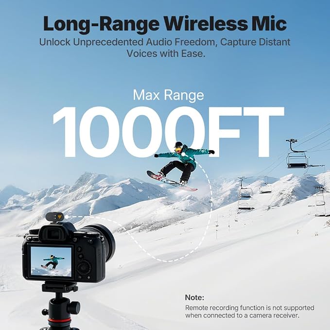 MAONO T5 Wireless Lavalier Microphone for Camera (2 TX+1 RX+Charing Case) | Magnetic Lapel Mini Mic with 48khz/24bit Audio, AI Noise Reduction,1000ft, 40H, Gain Knob for Video Recording Content Creator - Image 5