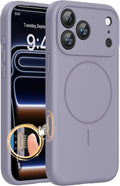 Miracase Silicone & Magnetic for iPhone 17 Pro Max Case, Lavender Gray | Compatible with MagSafe, Camera Control Cover, Premium Silicone Cover Shockproof Drop Protection Phone Case for 17 Pro Max by Miracase