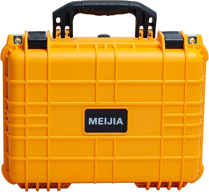 MEIJIA All Weather IP67 Waterproof Hard Camera Case,Hard Protective Case,Hard Case with Customizable Foam,Fit Use of Drones,Camera,Equipments,Pistols(Yellow,15.98x12.99x6.85inches) - Image 4